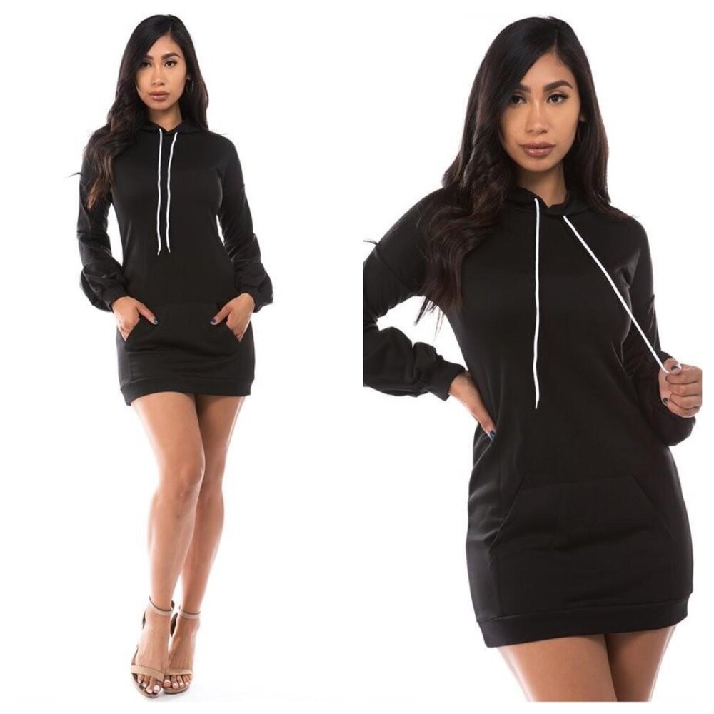 Perse Kangaroo Pocket Long Sleeve Hoodie Jacket